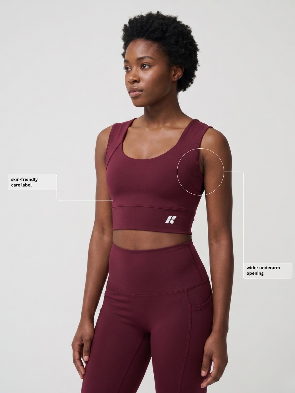Forme Power Posture Correcting Merlot Maroon Burgundy Sports Bra Size Large NWT